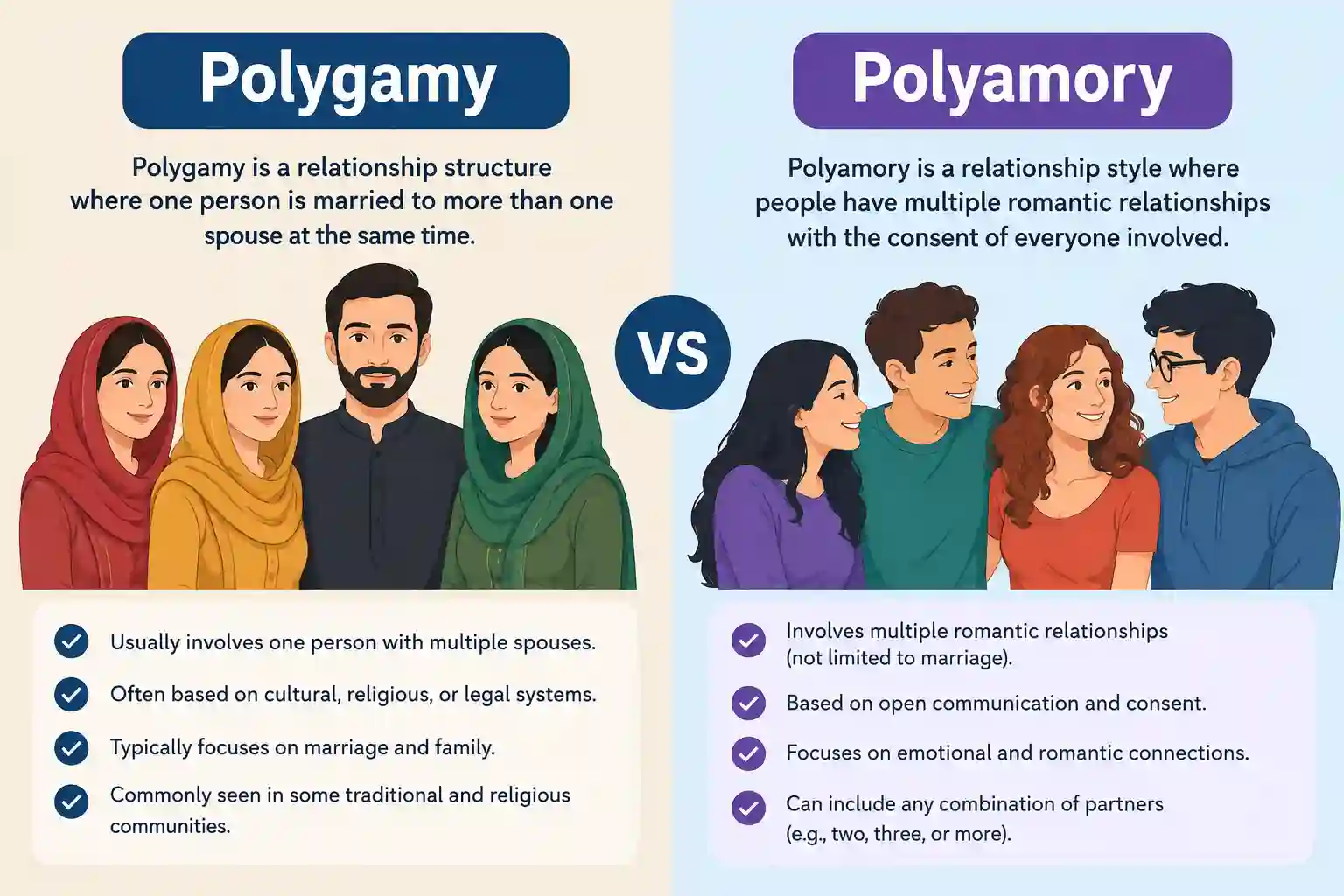 difference between polygamy and polyamory
