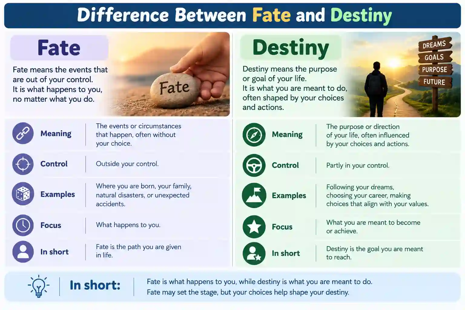 difference between fate and destiny