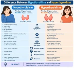 difference between hypothyroidism and hyperthyroidism